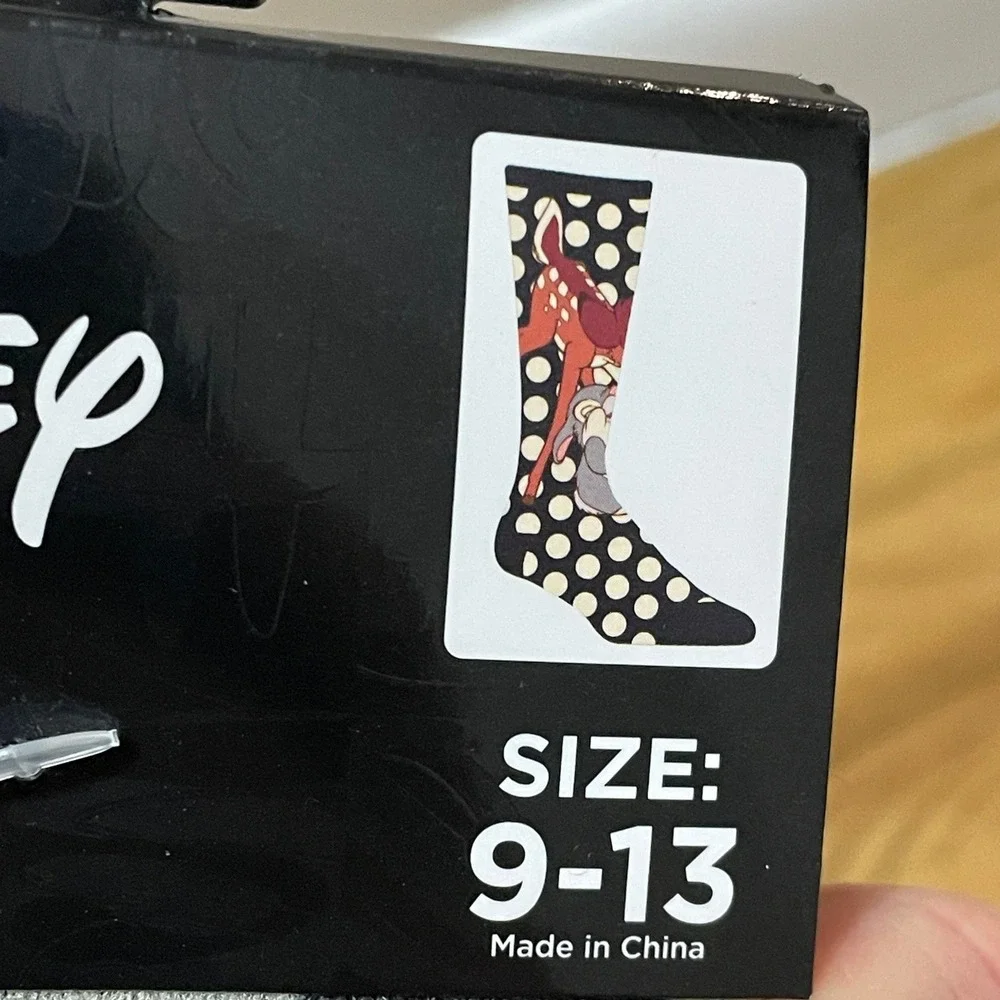 Disney Bambi Thumper Polka Dot Crew Socks Women's Size 9-13‎ NWT